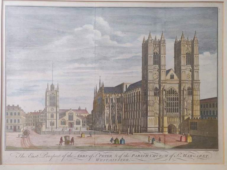  North Prospect of Westminster Abbey, the East Prospect, 1756, B. Cole