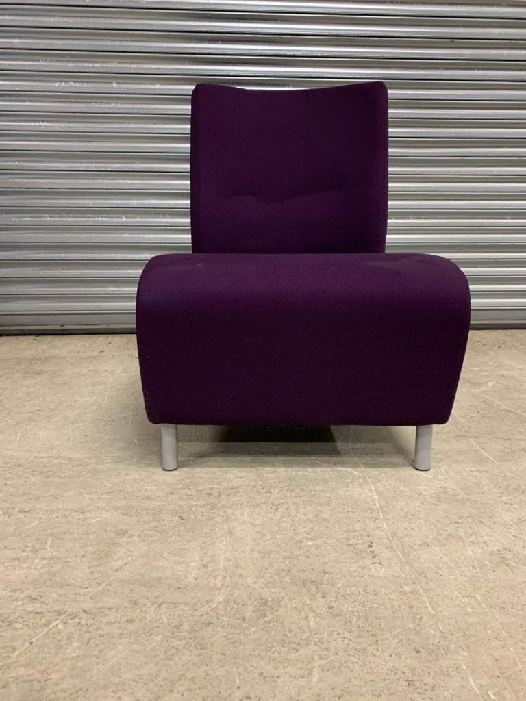 Pre-Loved Senator Purple Reception Chair with Grey Legs 2OOF-SO-1137