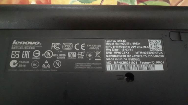 Lenovo B50-80 Laptop spares or repairs 