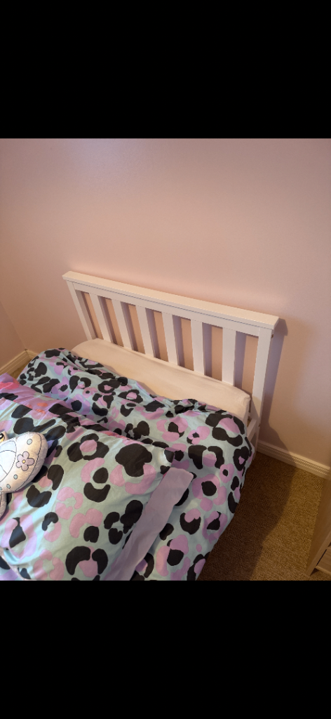 Like new single bed frame with mattress