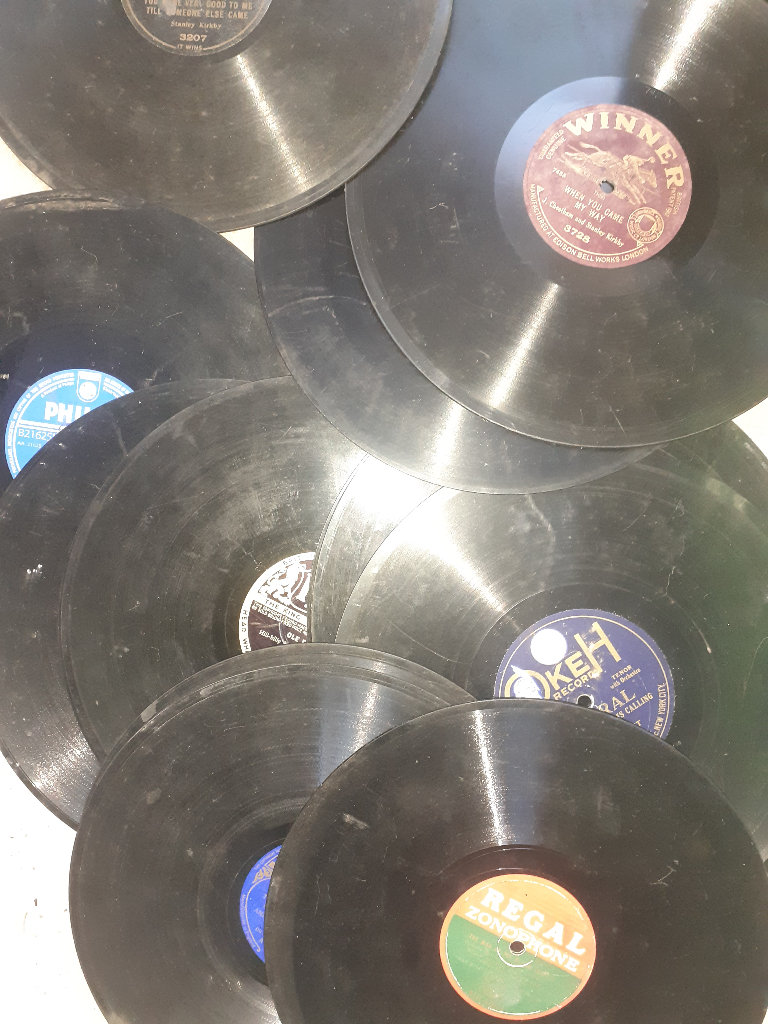His Masters Voice nice labels vintage shellac records for making clocks ,craft