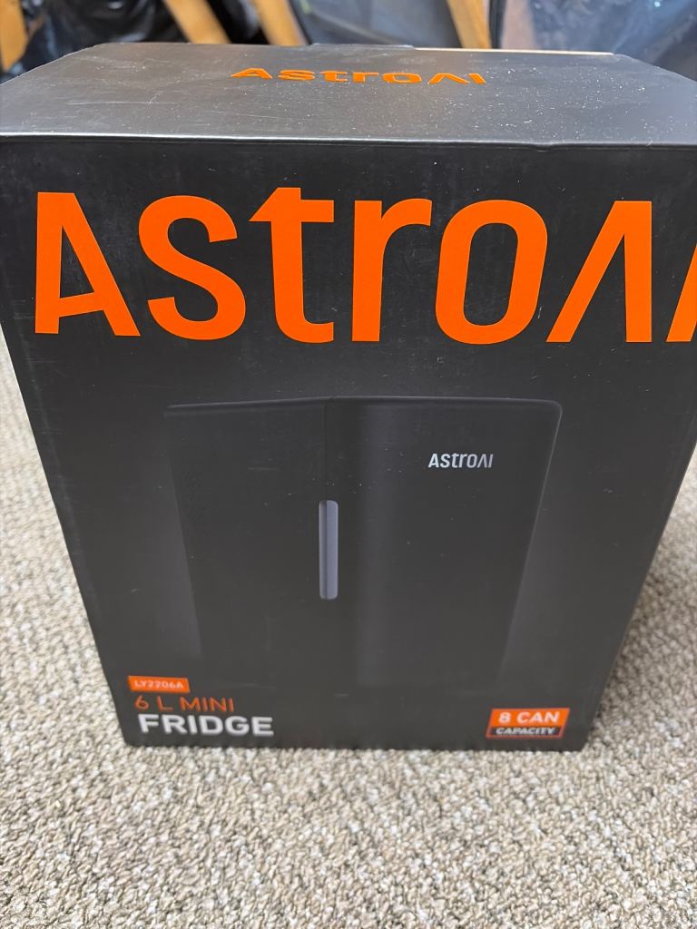 AstroAI 6L Mini Fridge - Brand New, Black