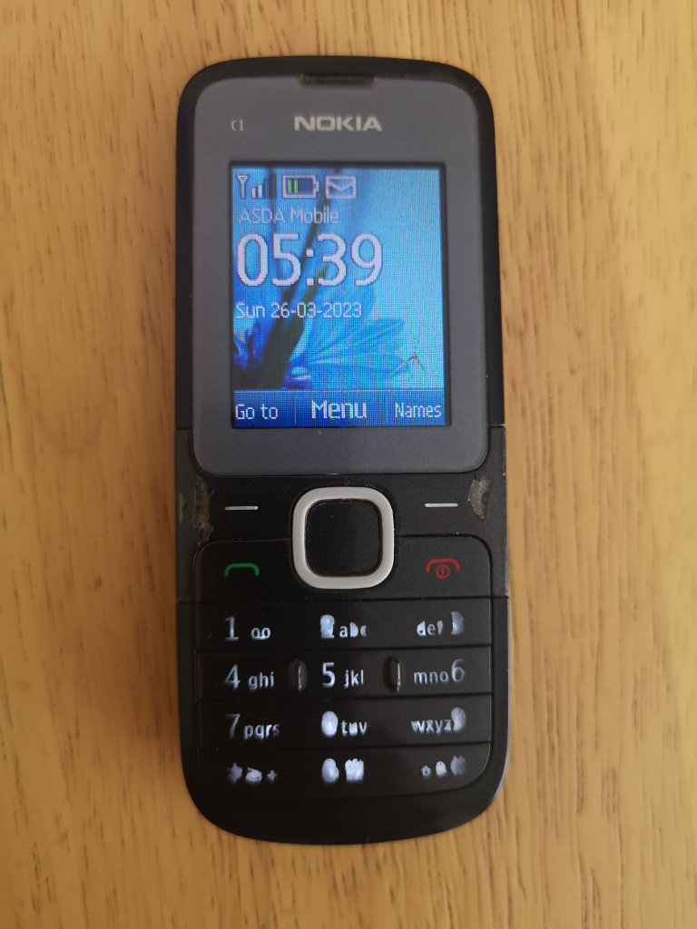 Nokia C1 mobile phone on EE, Asda maybe unlocked. 