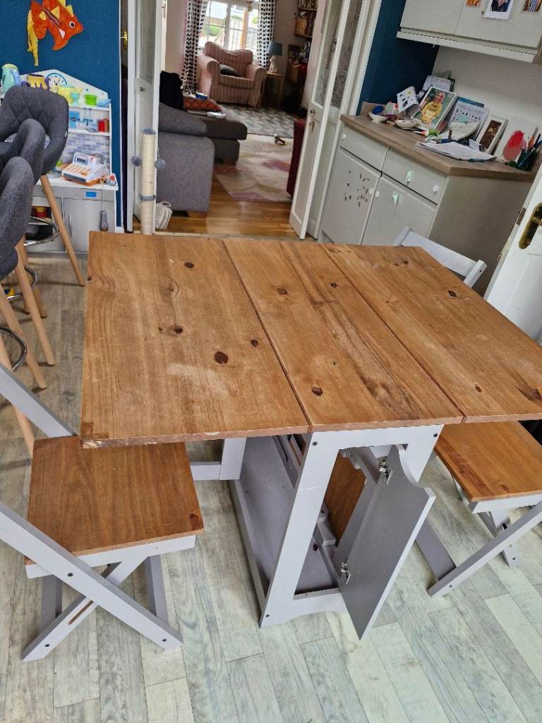 Fold away dining table and chairs