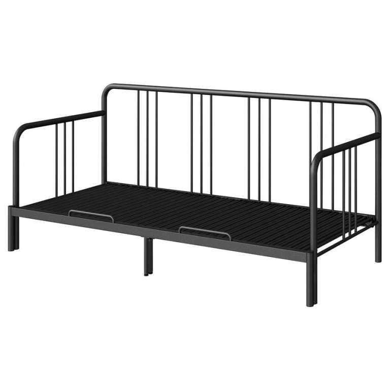 IKEA Black Metal Daybed Bedframe Single or Double - FYRESDAL