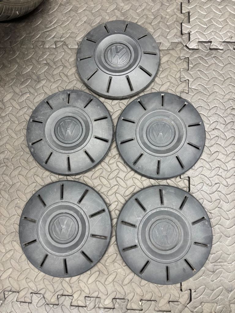 Vw crafter steel wheel centre caps set of 5 used original 2n0601151