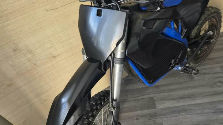 Electric Dirt Bike - Blue and Black, Good Condition