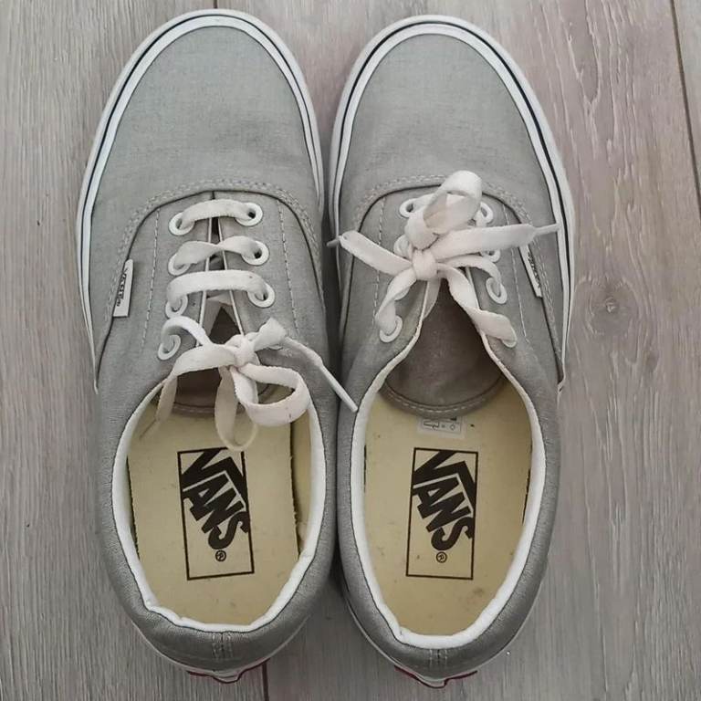Womens VANS Silver Grey Sneakers Trainers Lace UP VGC Size 4.5 UK, 7 US, 37EU