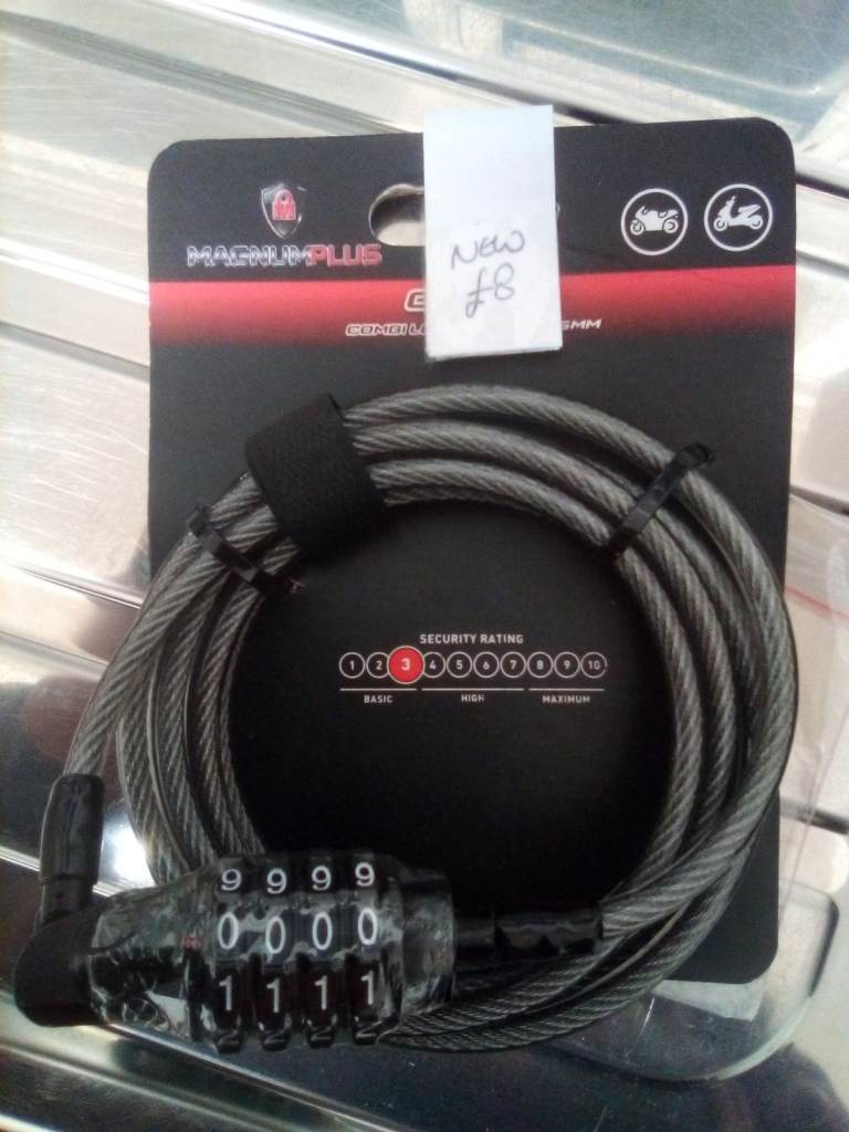 NEW and Used Motorbike Accessories, Battery Charger, Locks, Book etc