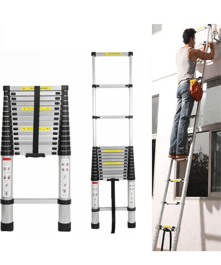image for 5M Telescopic Ladder 16.5FT Multi-Purpose Folding Aluminium Telescoping Ladder Foldable
