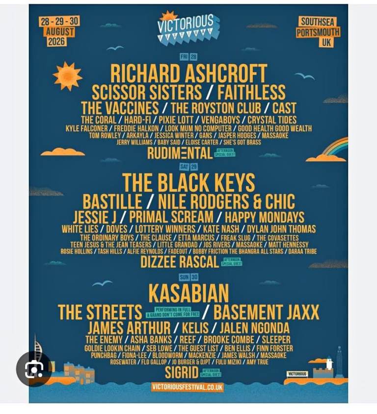 2 X 3 day tickets for the Victorious Festival