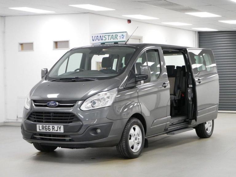 66 FORD TOURNEO CUSTOM 310 2.0 TDCI 130 BHP L2 LONG TITANIUM 9 SEATER ( NO VAT )