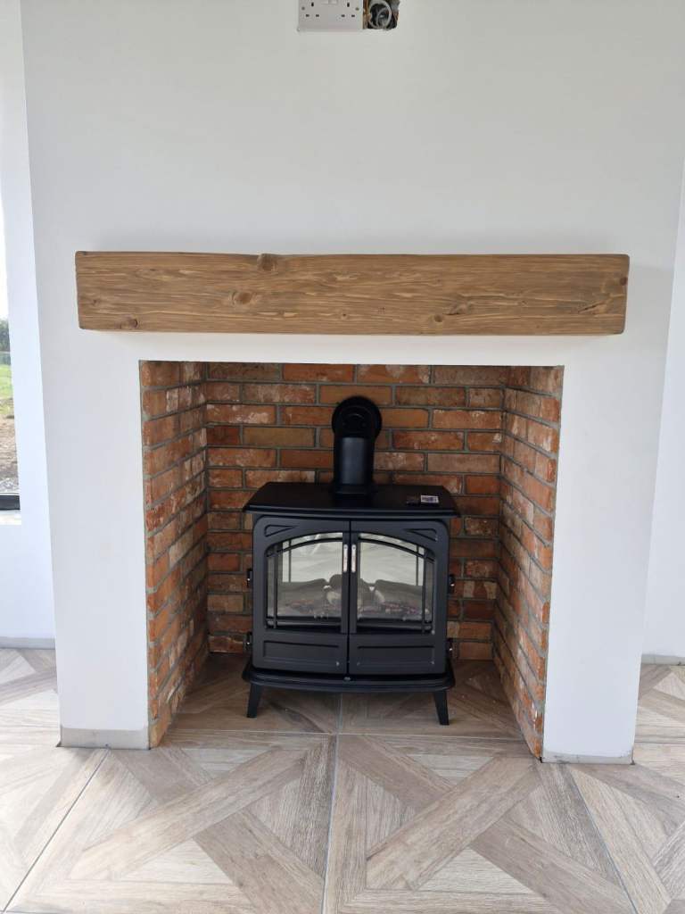 Bespoke Wooden Mantels Beam Hearth Slate Stone Cladding 