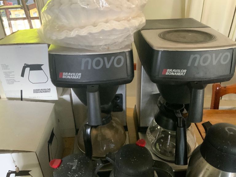 Commercial filter coffee machines, insulated jugs to serve, spare Glass jugs,  filters