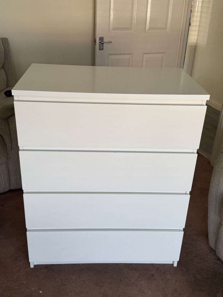 Ikea malm 4 drawer white 