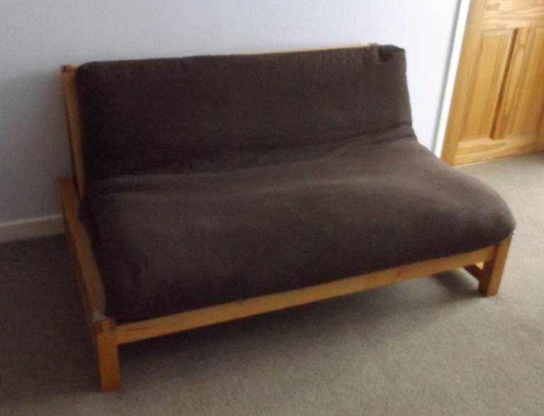 Futon Company Linear 2-Seater Solid Wood Double Sofa Bed