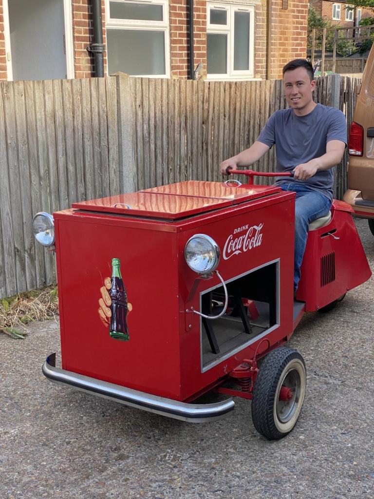 1947 Cushman Scooter Cart Coca Cola Coke 3 Wheeler Delivery Vehicle