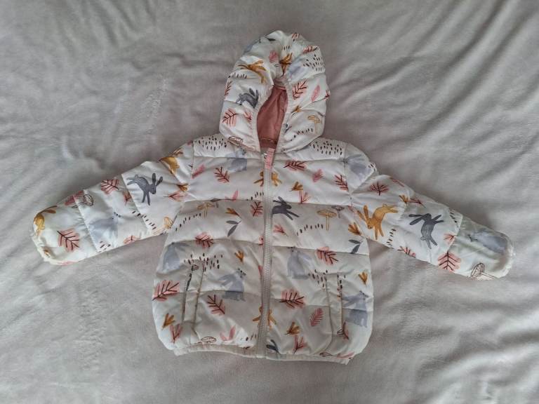 Hooded Padded Zip Fastening Jacket Marks And Spencer Size 18-24 Months 