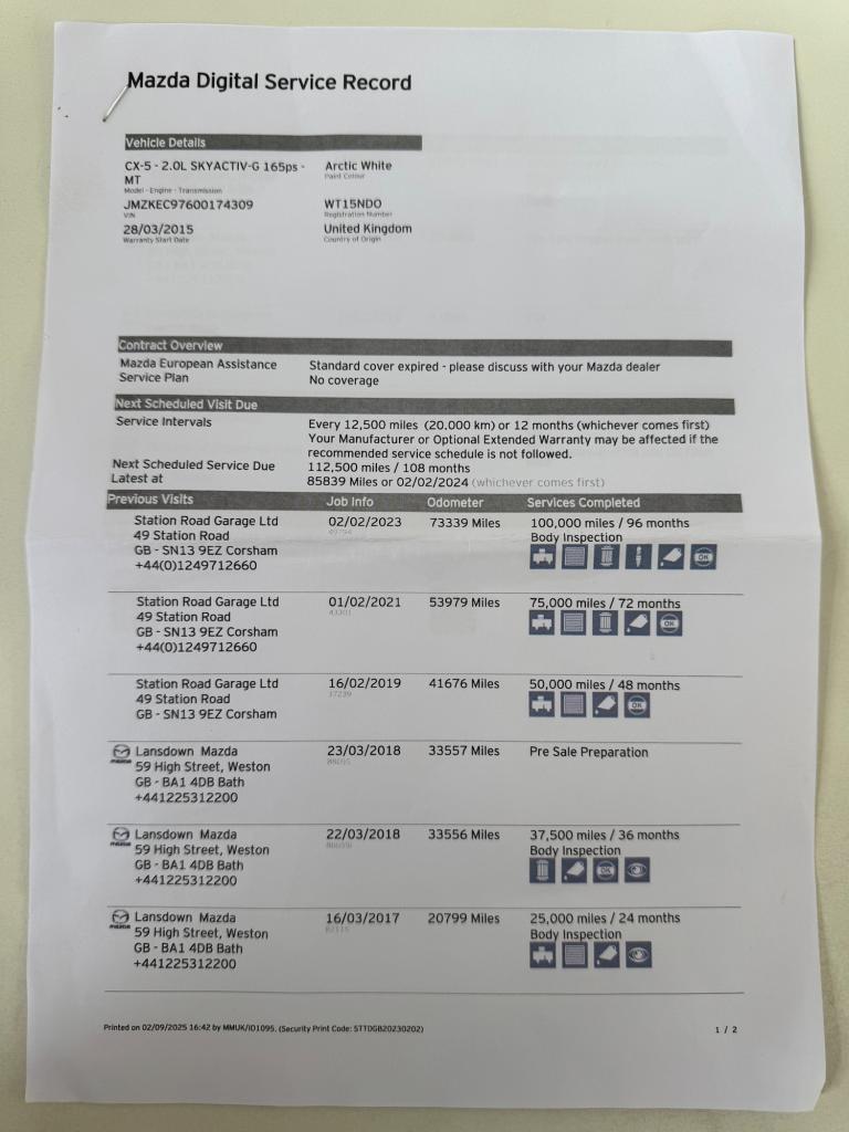 2015 Mazda CX-5 2.0 SKYACTIV-G SE-L Nav SUV 5dr Petrol Manual Euro 6 (s/s) (165