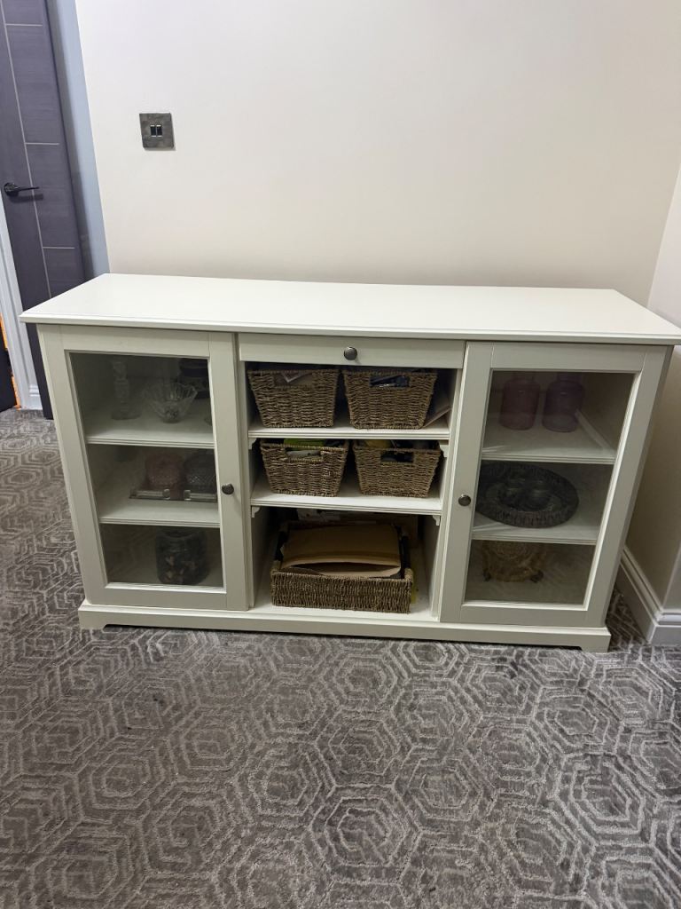 IKEA cream/white tv bench storage unit 