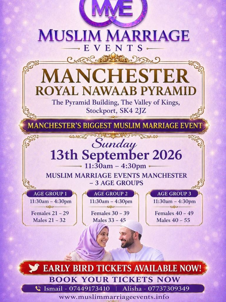 Muslim Marriage Events Manchester - 3 Age Groups 
