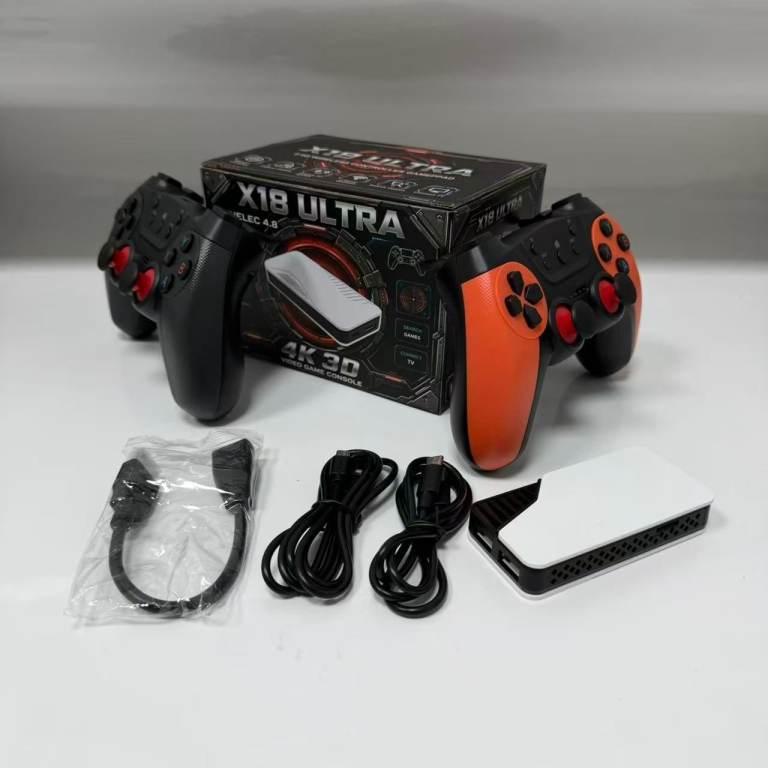 X18 Ultra 4K HD Video Game Console with 2 Wireless Controllers 128GB/256GB
