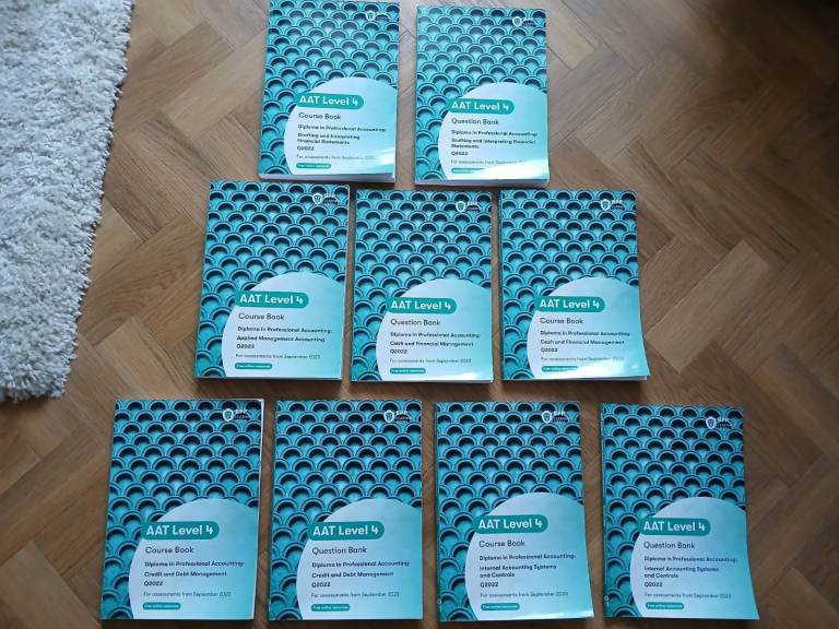 AAT Level 4 books (Course books and Question banks) - 9 books, £8.00 per book