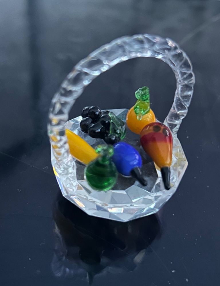 Crystal Miniture (Basket of Fruit) Westminster Crystal Collection Hand-Made