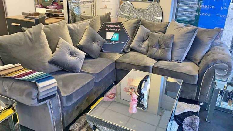 Corner L Shape Sofas With Footstool For Sale