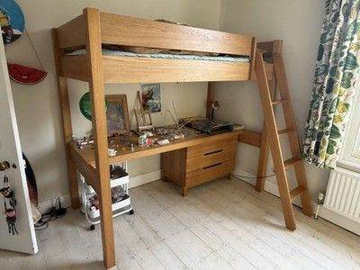 High sleeper desk bed