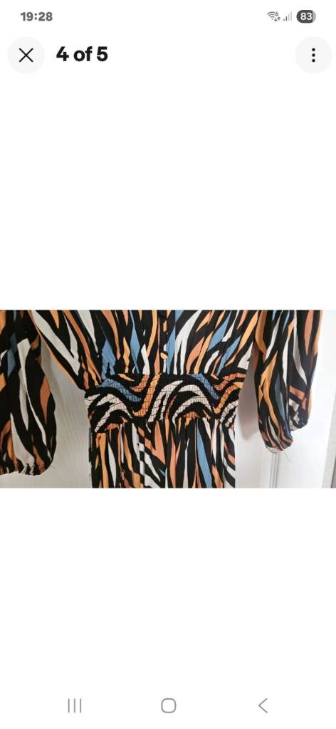 M&Co Abstract Shirred Waist Dress  Size 12  