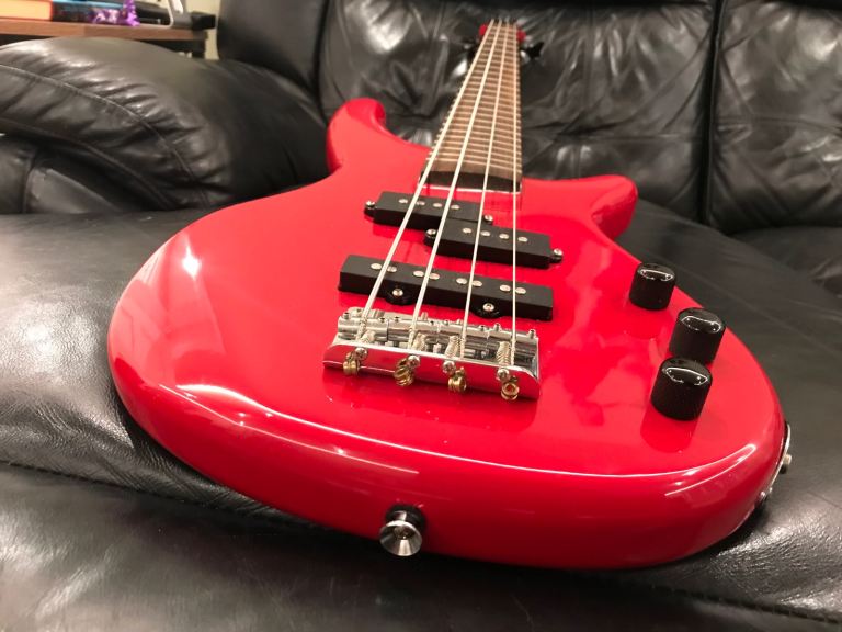  Westfield B6000 Small Bodied (short scale) 4 string Bass Guitar, Red, c1990, great fun!
