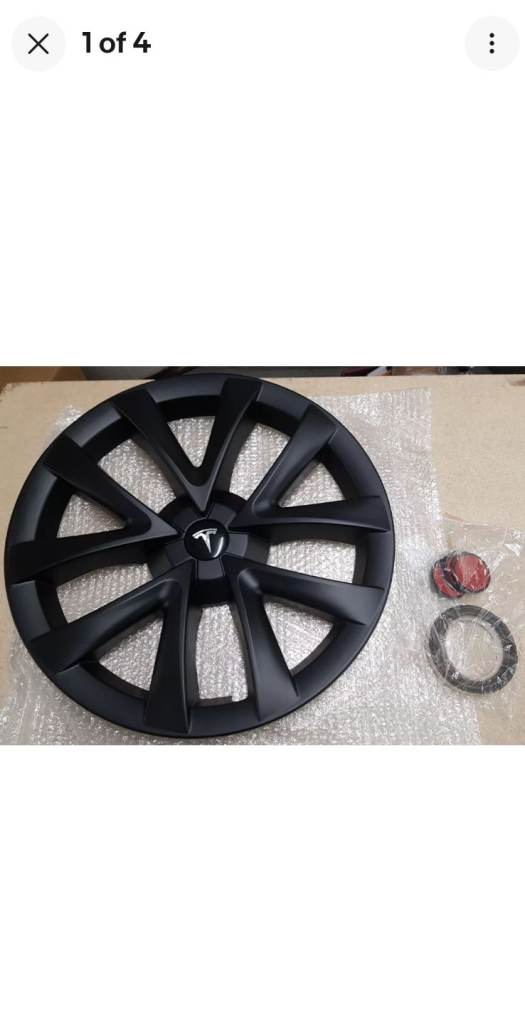 4x 19.5” Tesla Wheel Trims Hub Caps Wheel Covers with Tesla Logo