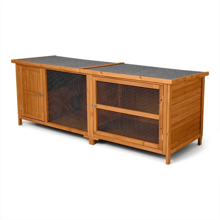 Pets at Home 1 Storey Wooden Rabbit Hutch and Showerproof Cover