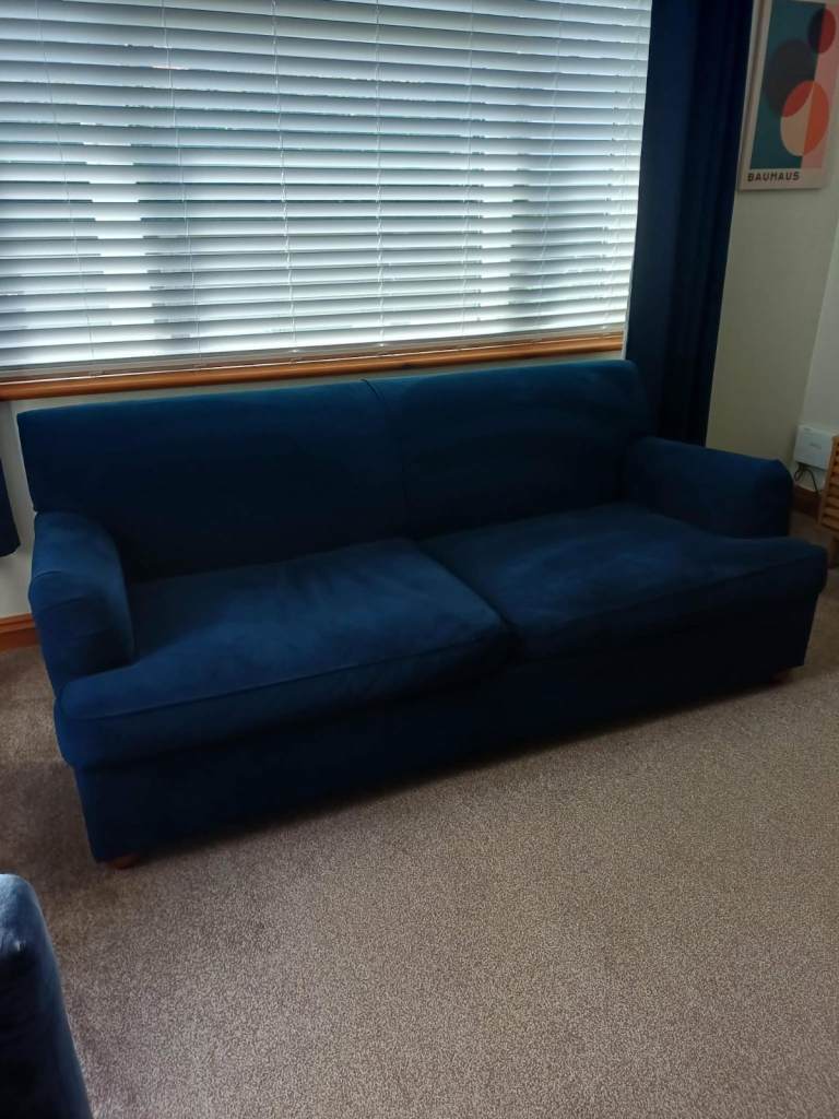 Navy velvet  metal action sofa bed 