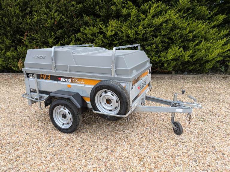 Erde 193 Box Car Camping Trailer With ABS Cover, Roof Bars, Spare Wheel & Stands