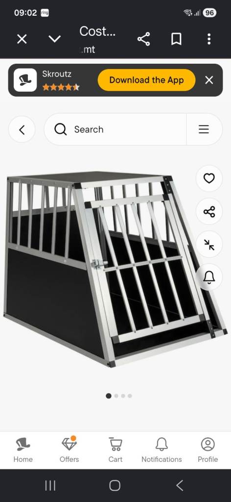 Aluminium Dog Transport Crate for Car Boot