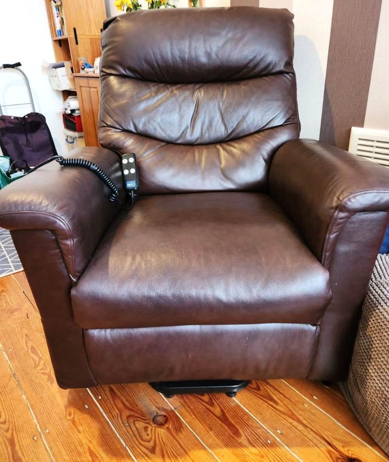 image for CareCo Chocolate Leather Reclining Chair