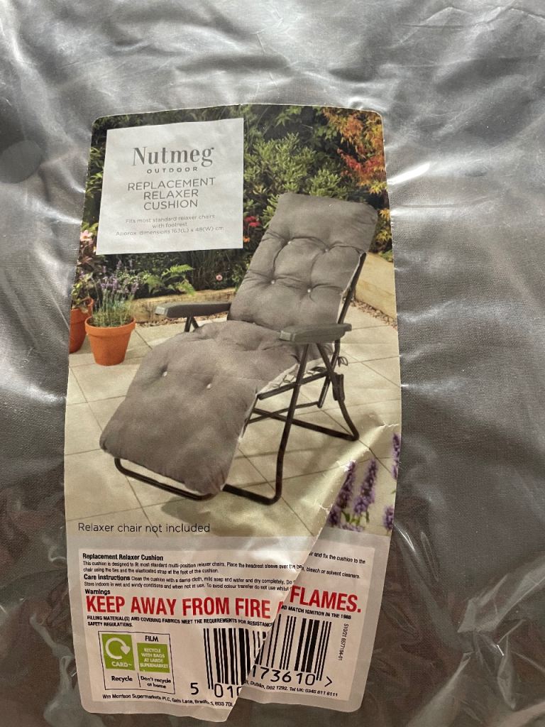 Nutmeg Outdoor Grey Replacement Relaxer Cushion - Brand New