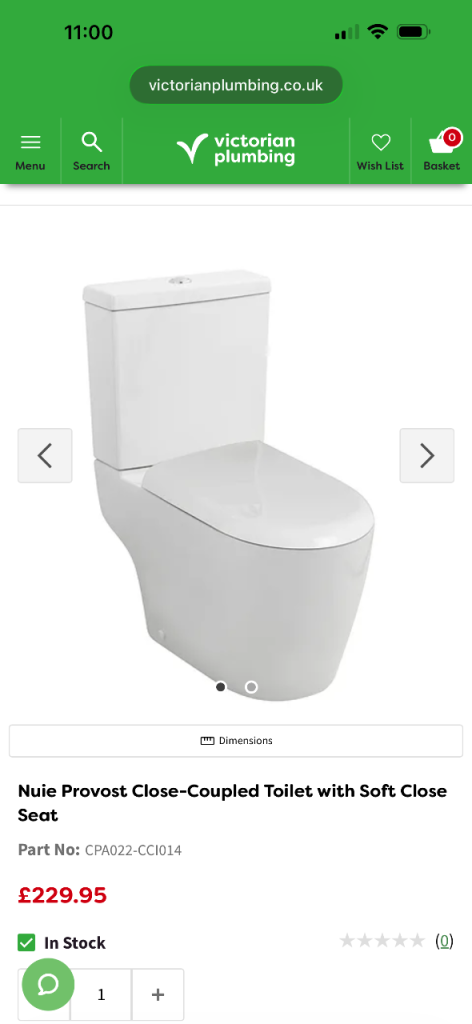 New Nuie Provost Close-Coupled Toilet