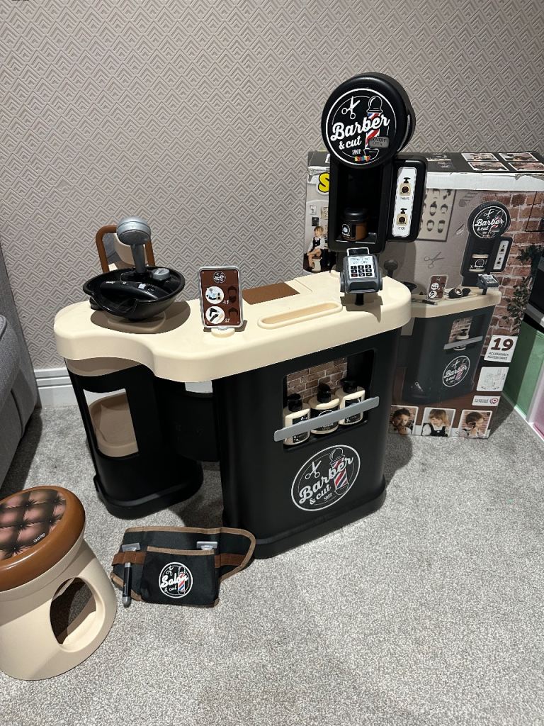 Kids play Barber Shop & set full Delux Smoby