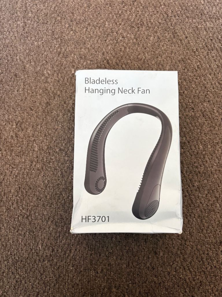 New Bladeless Hanging Neck Fan - Black, Still Boxed