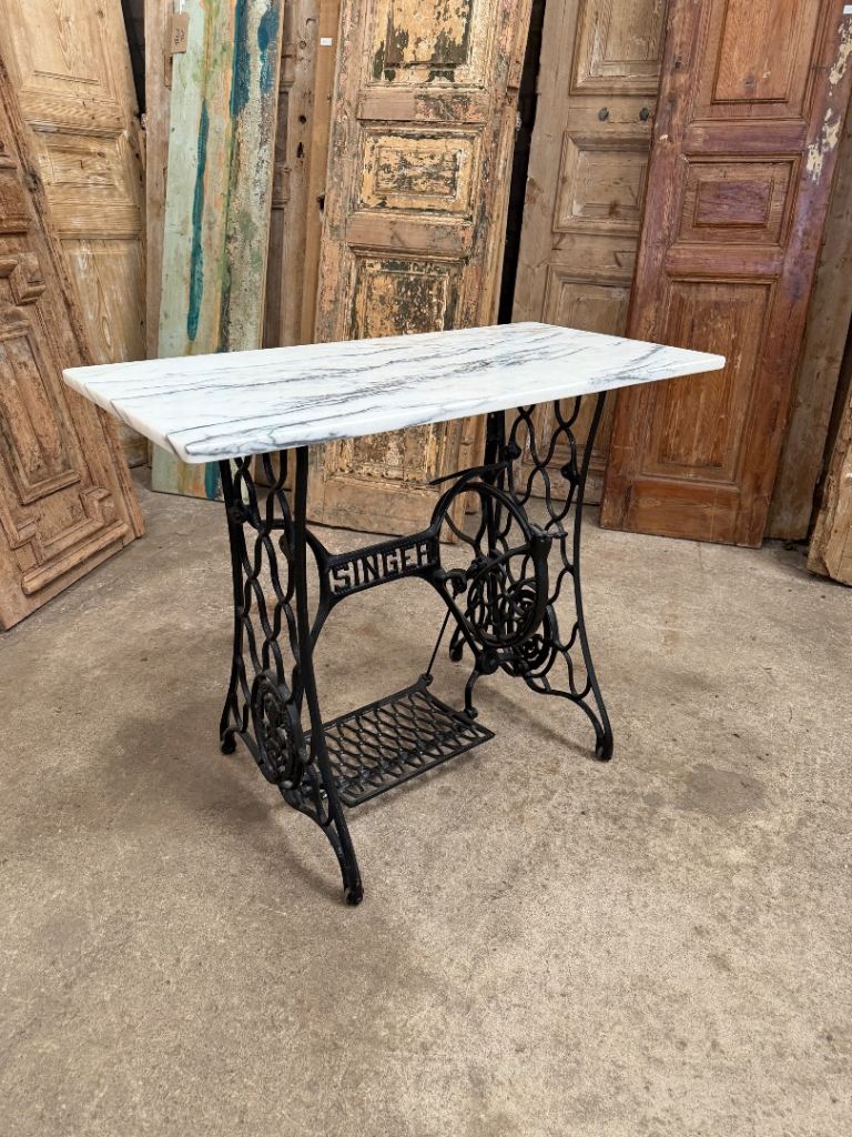 Singer Sewing Machine Base Table with Marble Top