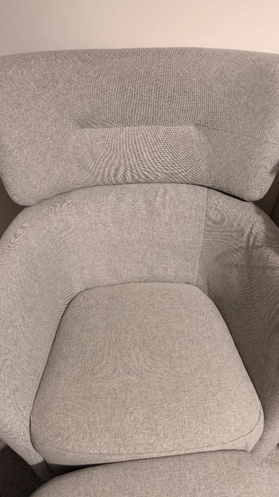 Grey armchair & footstool