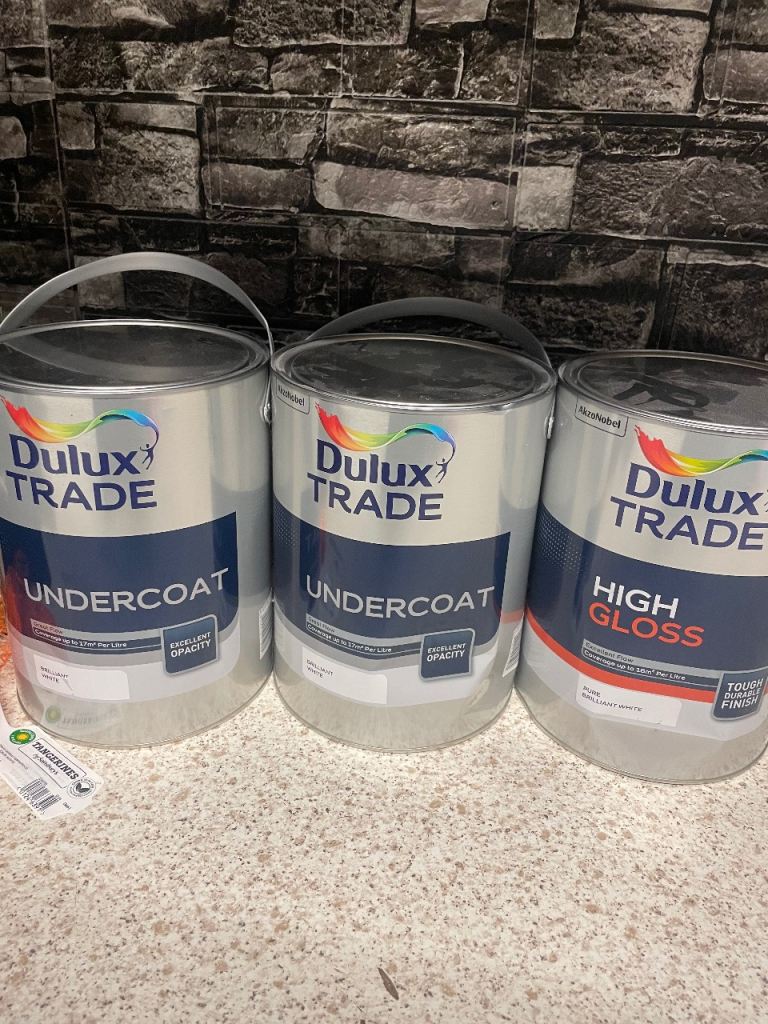 Dulux trade undercoat x2 high gloss x1 