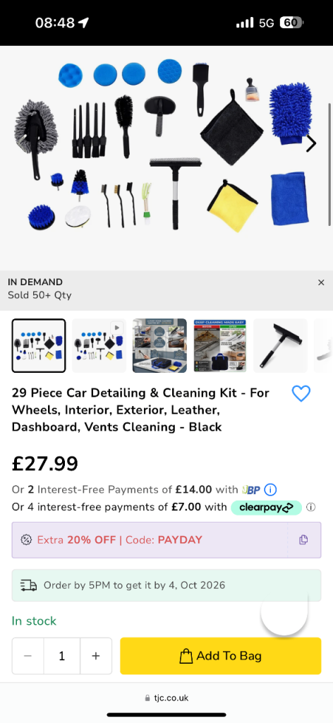 29 Piece Car Detailing & Cleaning Kit - BNIB