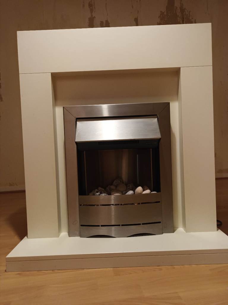 White and Silver Adam electric fireplace