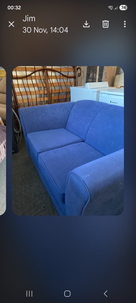 image for 2 seater blue sofa
