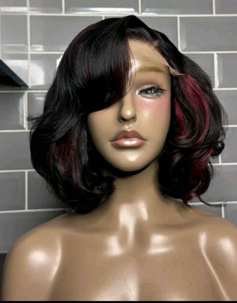 12in 12a grade closure 1b/99j highlight bouncy Vietnamese wig 