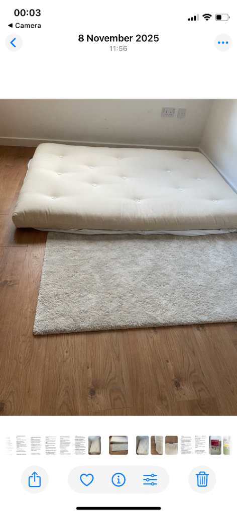 Double futon mattress for sofa bed – like new